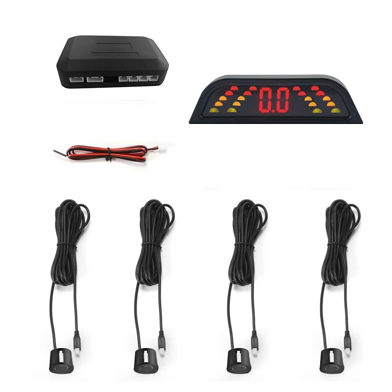 

New Parking Sensor Auto Parktronic with 4 Sensors Reverse Backup Parking Monitor Detector System LED Display