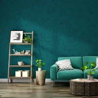 peacock blue plain mediterranean waterproof wallpaper ins style tv background non woven dark green bedroom wallpaper vintage