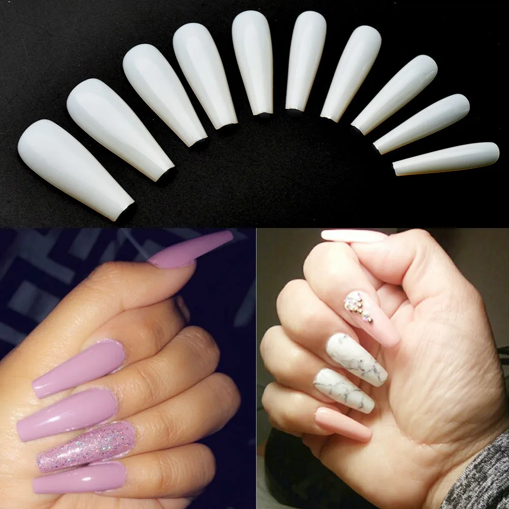 100 шт Искусственные ногти искусственный длинный балетки
