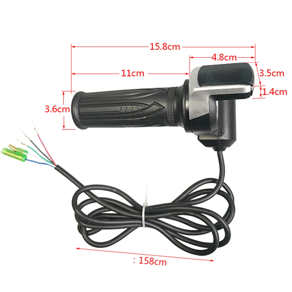 

36/48/60V Electric Bike Scooter Throttle Grip Handle E-bike Twist Speed Handlebar Accelerator with LED Display