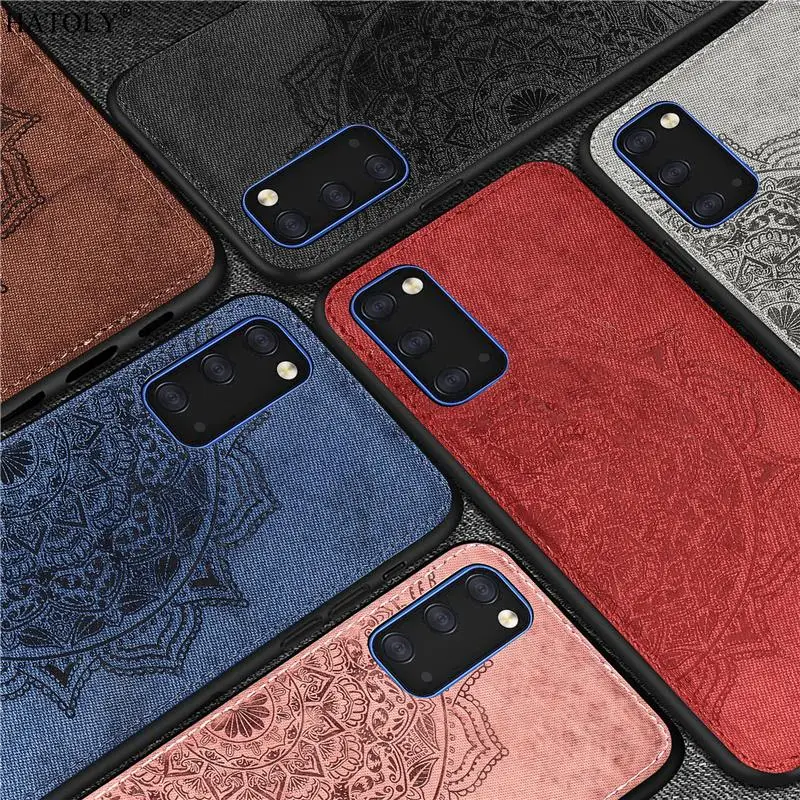 Чехол для Samsung Galaxy S20 роскошный ТПУ бампер рамка тканевая жесткая задняя крышка