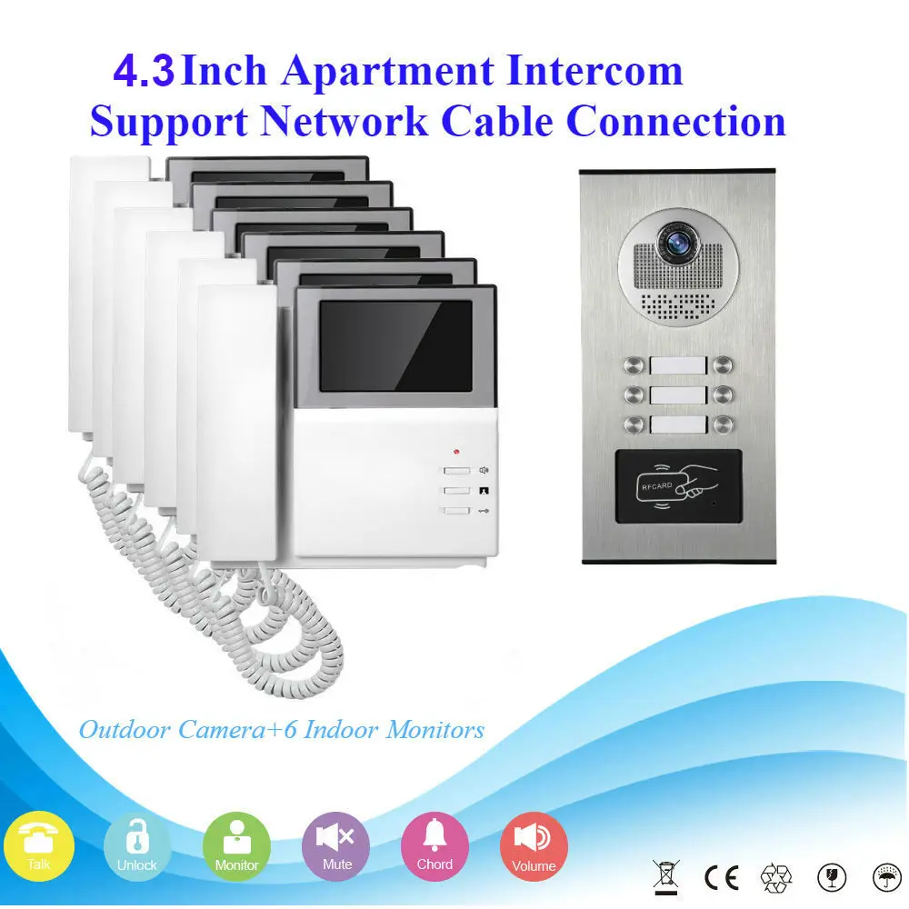 SmartYIBA 6 шт. комплект для соединения сетевого кабеля квартиры видеодомофон RFID