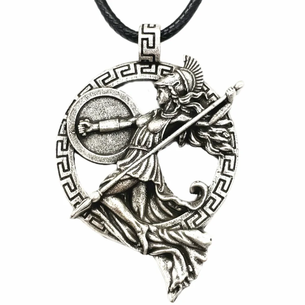 

Warrior Goddess Minerva Pendant Athena Women Necklace Greek Goddess Roman Mythology Viking Jewelry