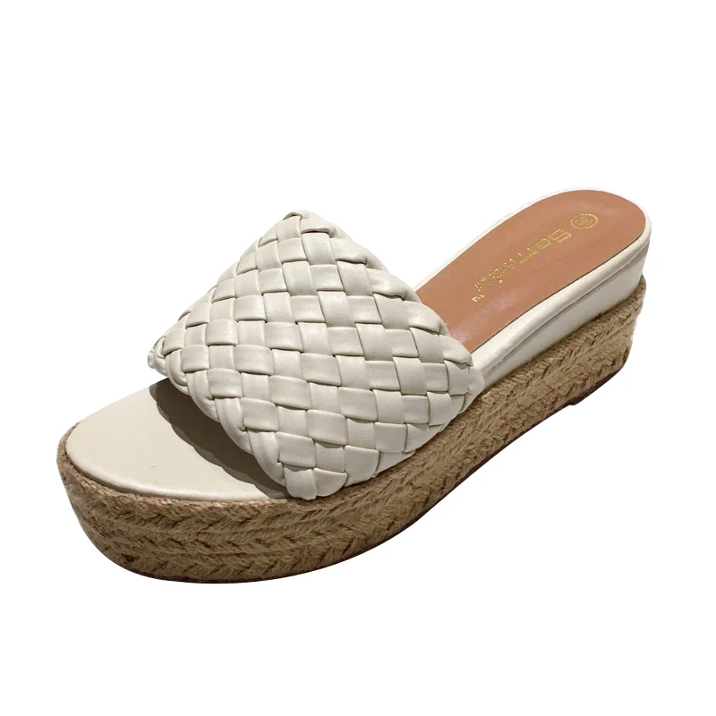 

Slippers women's summer fashion wear 2021 new Korean version of the net red fashion plaid slippers platform lazy shoes