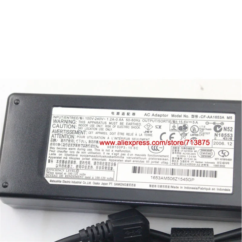 Натуральная 15 6 V 5A CF-AA1653A адаптер переменного тока для цифрового фотоаппарата