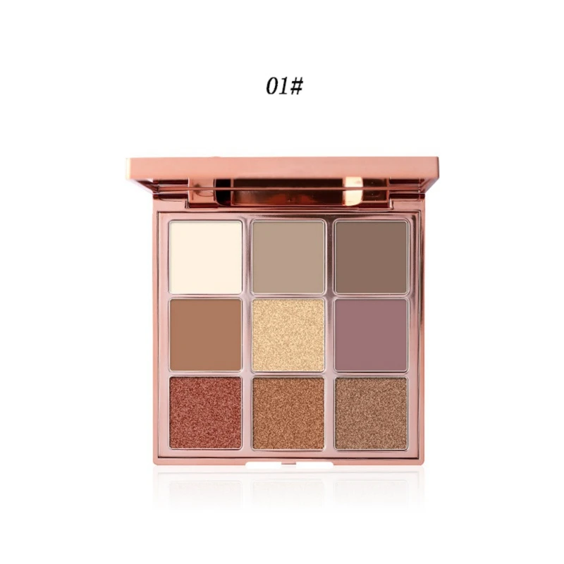 Палитра теней для век с 9 оттенками водостойкие стойкие блестящие матовые тени