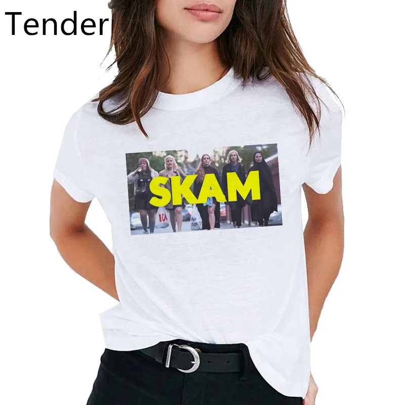 Женская футболка с графическим принтом SKAM летняя harajuku размера плюс Повседневная