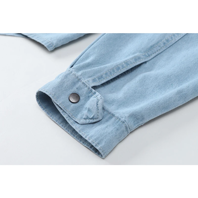 

2021 blusas mujer Irregular pocket Cardigan blouses Women Streetwear Long Sleeve denim Jacket Harajuku tops blouses femme