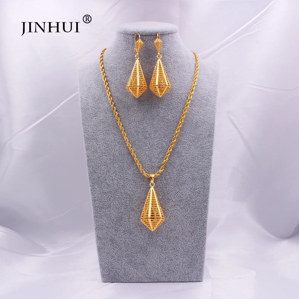 Роскошный комплект из колье и серёг золота 24 к|Ювелирные наборы| |