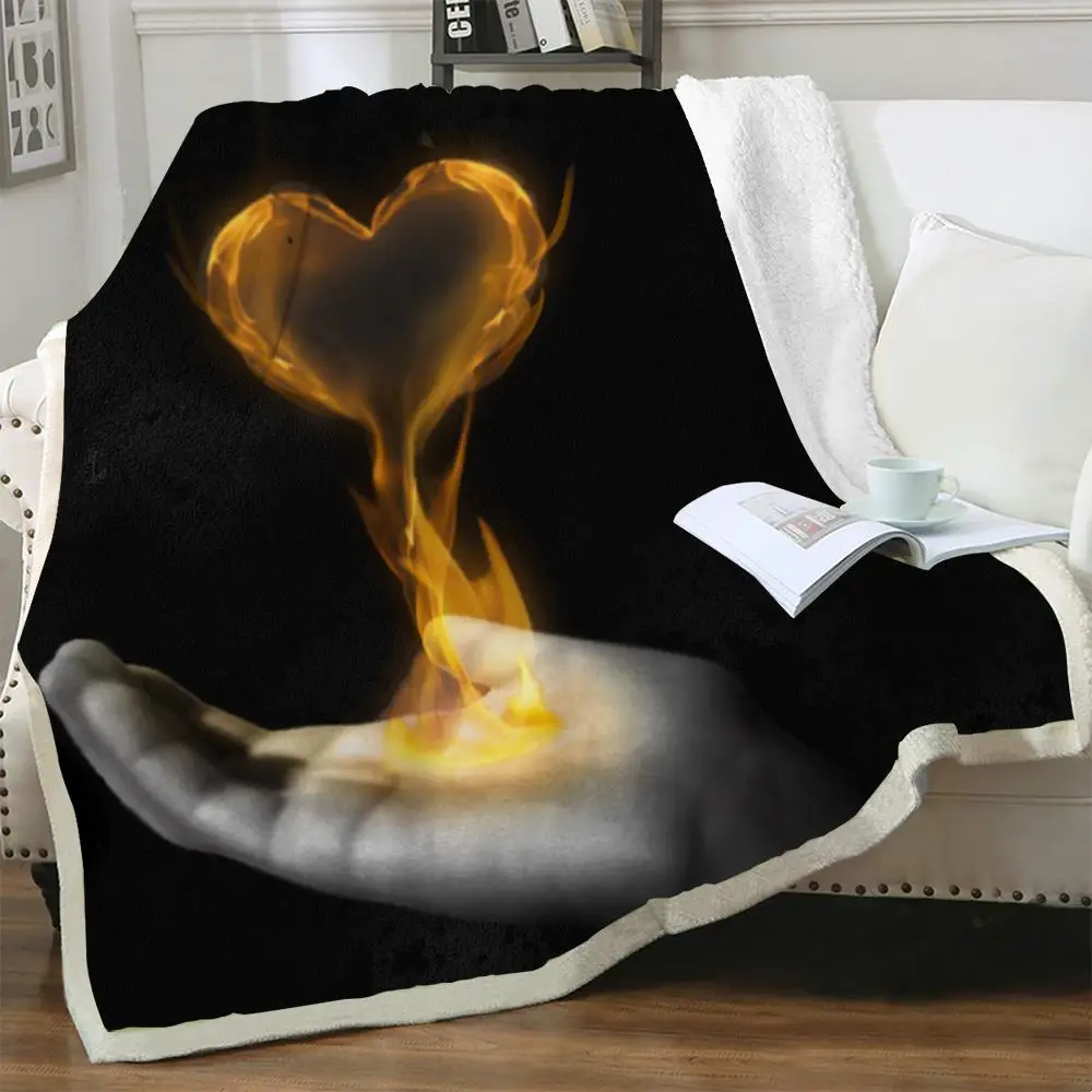 

NKNK Brank любовь одеяло s пламя 3D печать пары тонкое одеяло романтическое одеяло s для кровати шерпа одеяло Новая Винтажная прямоугольная уютна...