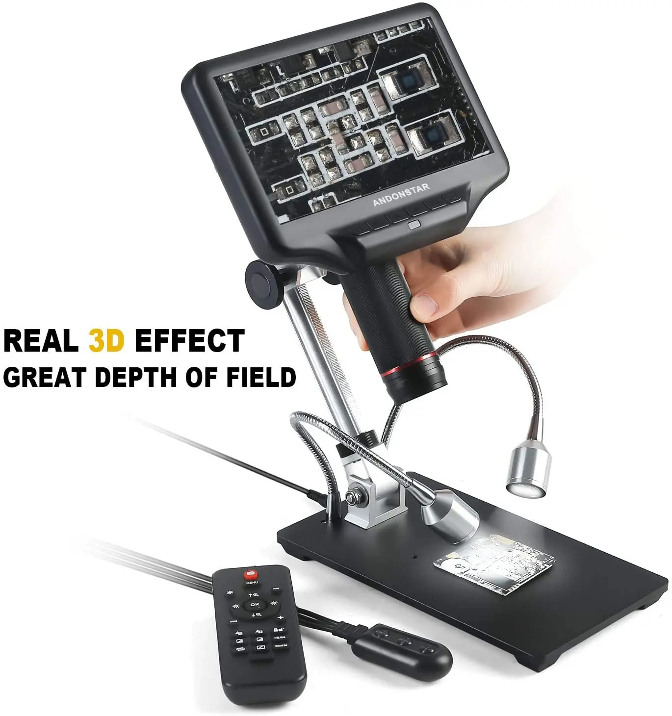 high definition digital biological microscope camera 3d hdmi microscope with 7 lcd usb video microscopes for phone repairing free global shipping