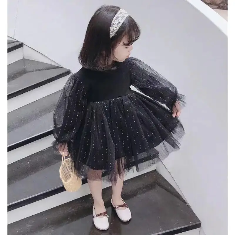 

New Knitting Organza Pullover Spring Winter Girls Dresses Teenagers Toddler Children Clothes School Uniform Dresses High Quality