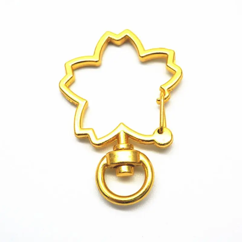 

5Pcs Cherry Flower Metal Snap Hook Lobster Clasps Lanyard Keyrings DIY Keychain My19 21 Dropshipping