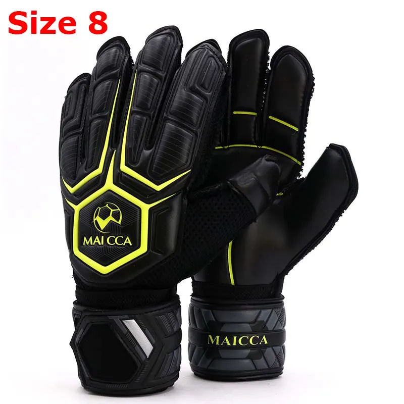 yellow 8 Профессиональный спортивный костюм вратаря, утепленные перчатки из латекса защита пальцев Футбол Перчатки для фитнеса Размеры 8 9 10 аксессуары футбольного мяча - Цвет: yellow 8