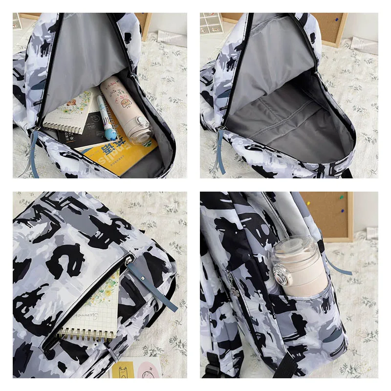 

Camouflage Backpack Nylon Women Backpack Large capacity Shoulder Bag Fashion Trend School Bag For Teenager Girls School Backapck