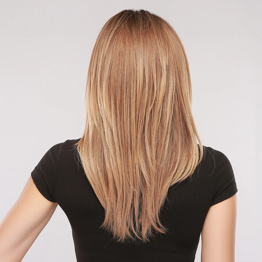 GEMMA из искусственных волос средние волнистый парик натуральных парики с челкой