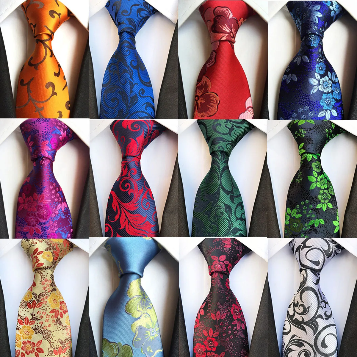 

Новый Модный Шелковый мужской цветочный галстук 8 см, зеленый синий галстук из джуккарда, галстук для свадебной вечеринки, Официальный галс...