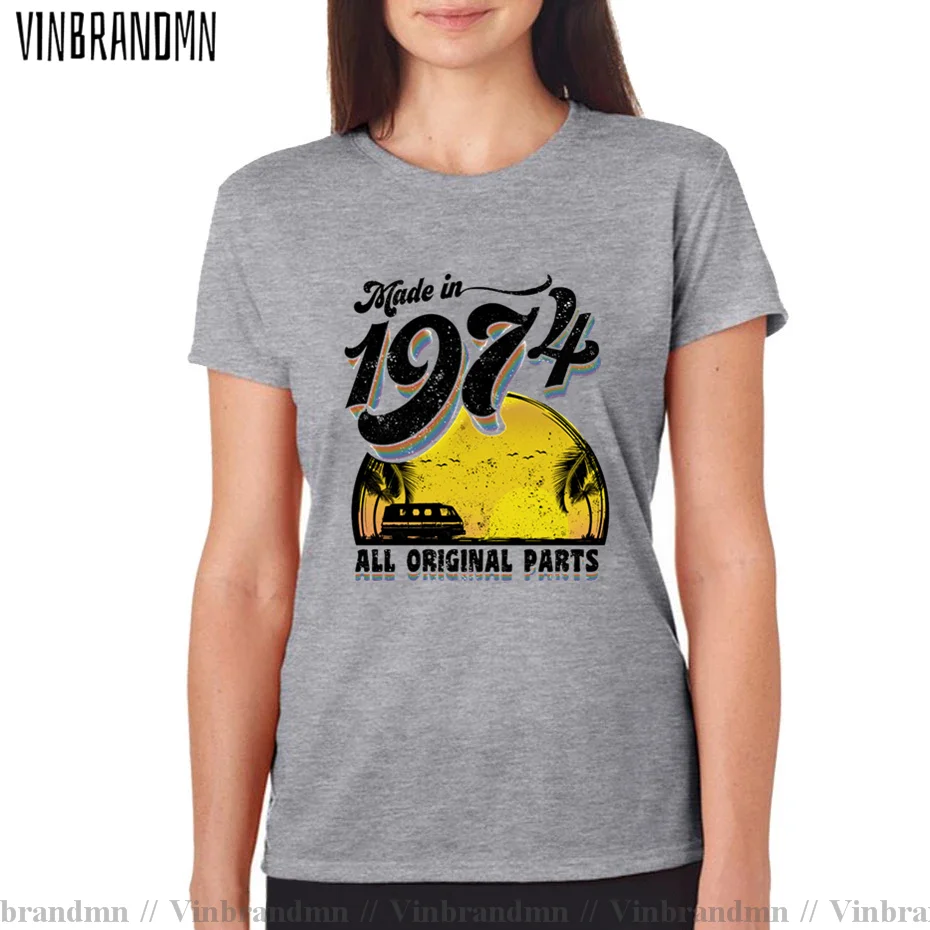 

Vintage 1974 T-Shirt Girl T-Shirt Mujer Tops Tee Funny Tee Shirt Cotton women TShirt Made in 1974 T Shirt Woman Tshirt Camisetas