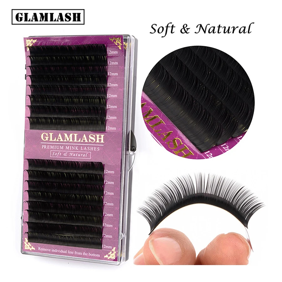 

GLAMLASH 16Rows JBCD natural synthetic mink eyelashes soft false lashes extension makeup maquiagem cilios