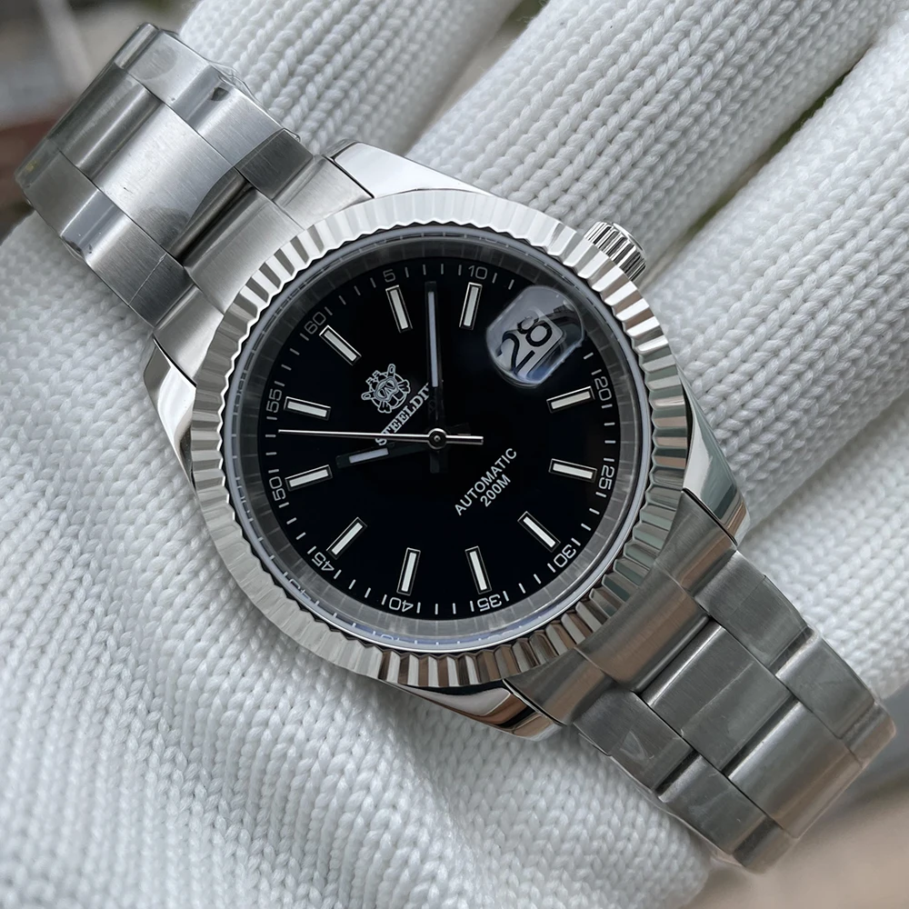 

Новое поступление, маленькие наручные часы из нержавеющей стали для дайвинга sdкость 39 мм с сапфировым стеклом NH35, автоматические часы для дайвинга с функцией даты