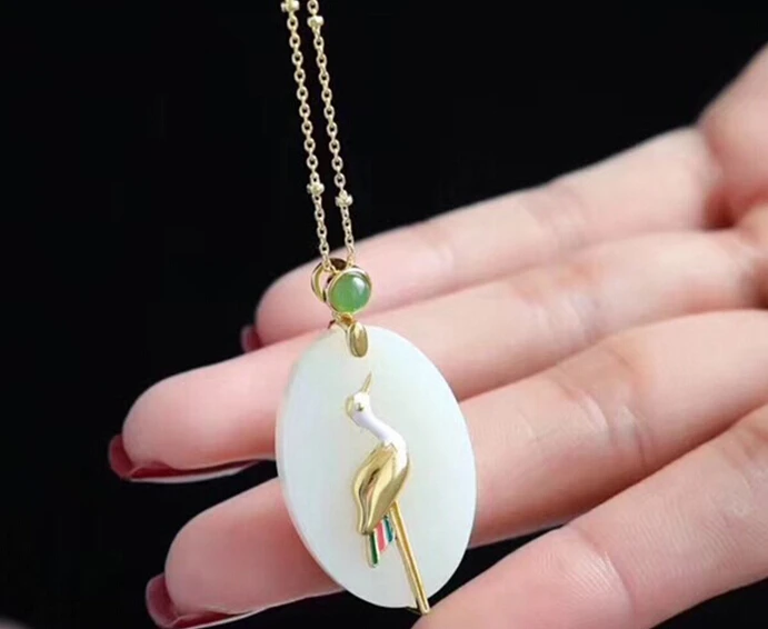 EASTCODE бижутерия из природных материалов зеленая жадея ожерелье с Фениксом