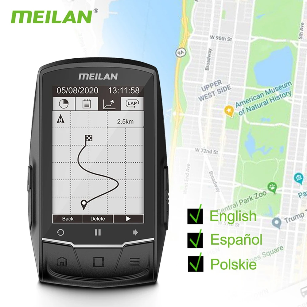 Meilan M1/M2 GPS велосипедный компьютер беспроводной Спидометр навигация одометр ANT +