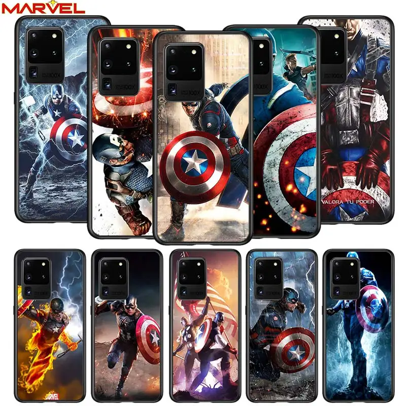 

Captain America cool for Samsung S20 FE Ultra Plus A91 A81 A71 A51 A41 A31 A21S A72 A52 A42 A02S Soft Black Phone Case