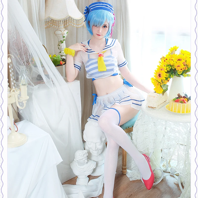 Костюм для косплея Rem из аниме Re ZERO Start Life in other World | Тематическая одежда и униформа