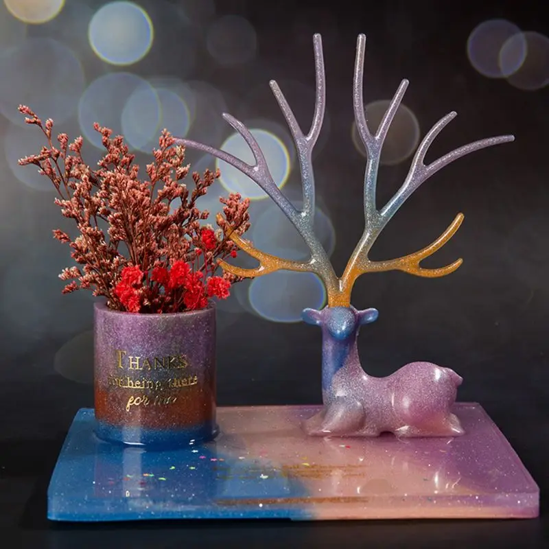 Витрина для украшений сделай сам из хрустального эпоксидного силикона с рогами