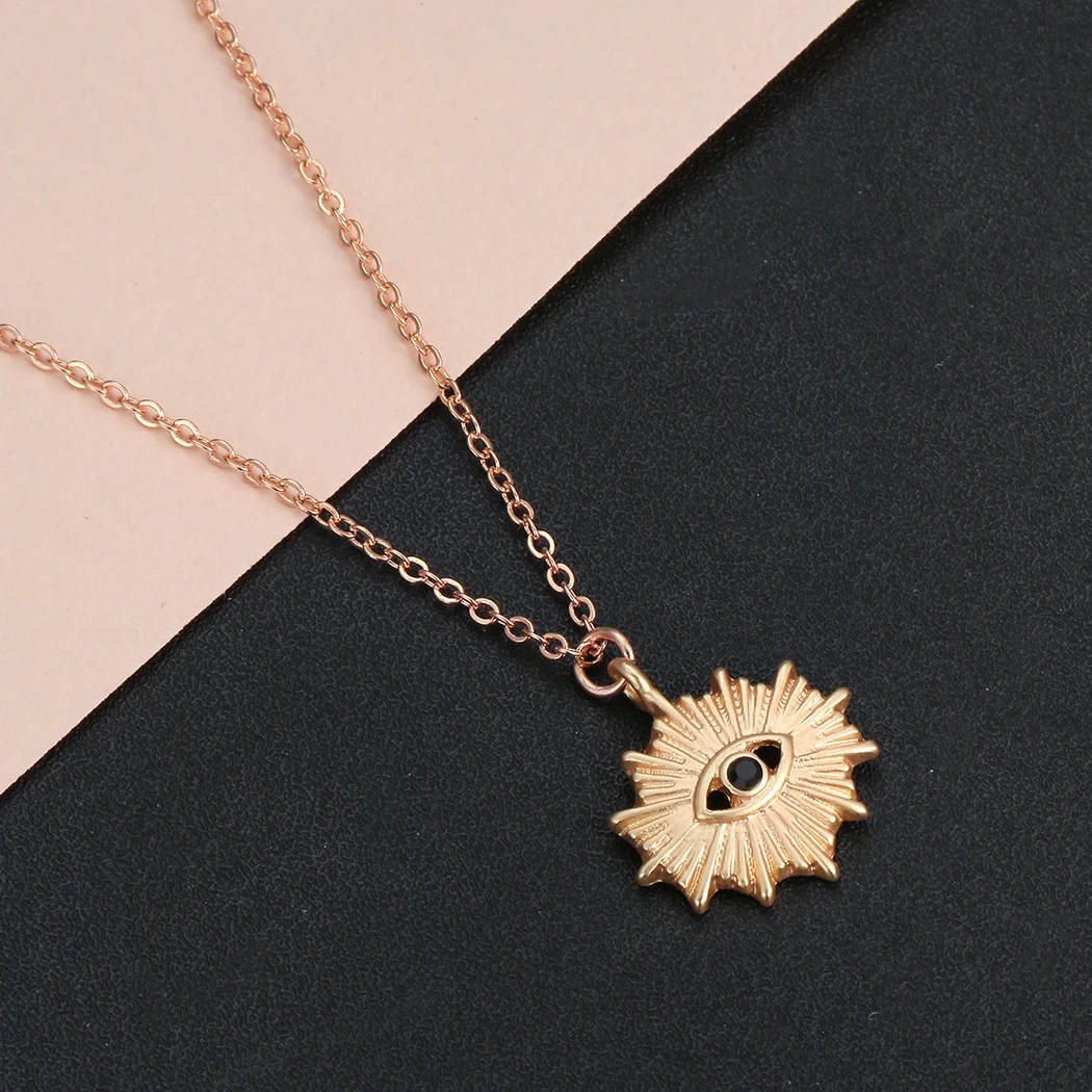 Модное женское ожерелье Kinitial от сглаза Золотая цепочка каменные ожерелья для