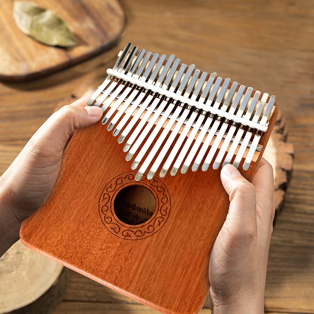 

Профессиональное Деревянное пианино Kalimba из красного дерева, 21 клавиша, музыкальный инструмент Mbira, подарок с аксессуарами для начинающих