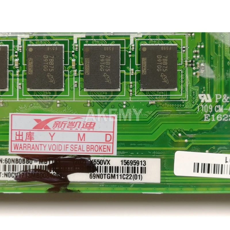 X550VX материнская плата для ноутбука ASUS X550V оригинальная 4GB RAM I7 6700HQ GTX950M