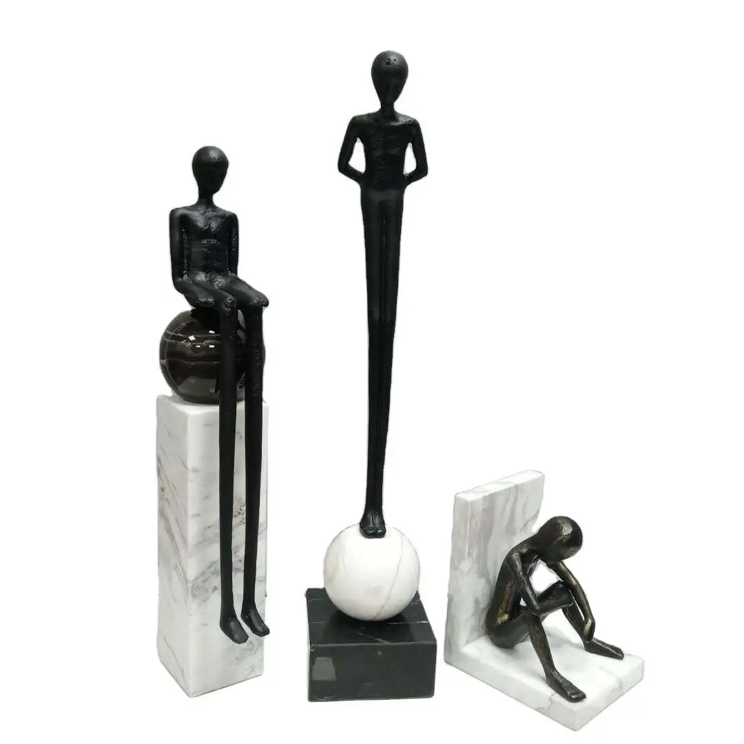 

Modern model room creative metal figure sculpture decoration new Chinese villa hotel home soft decoration