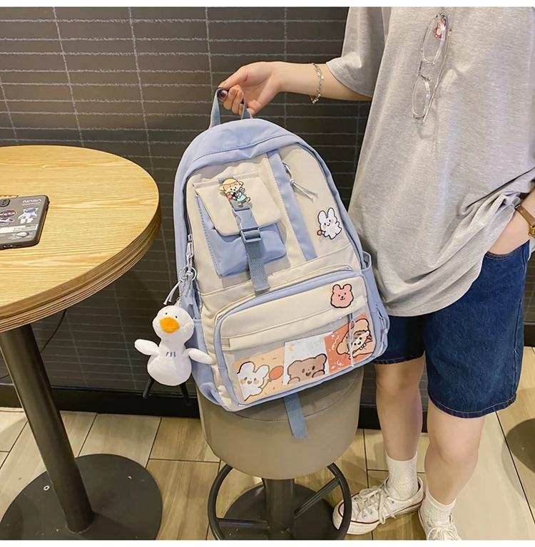 

YTX1822 Harajuku style large-capacity contrast color backpack female summer original niche good-looking backpack