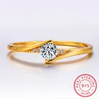 Минималистичное женское маленькое кольцо с круглым камнем, милое обещание, обручальное кольцо желтого золота в стиле бохо, винтажные Свадебные Кольца для женщин