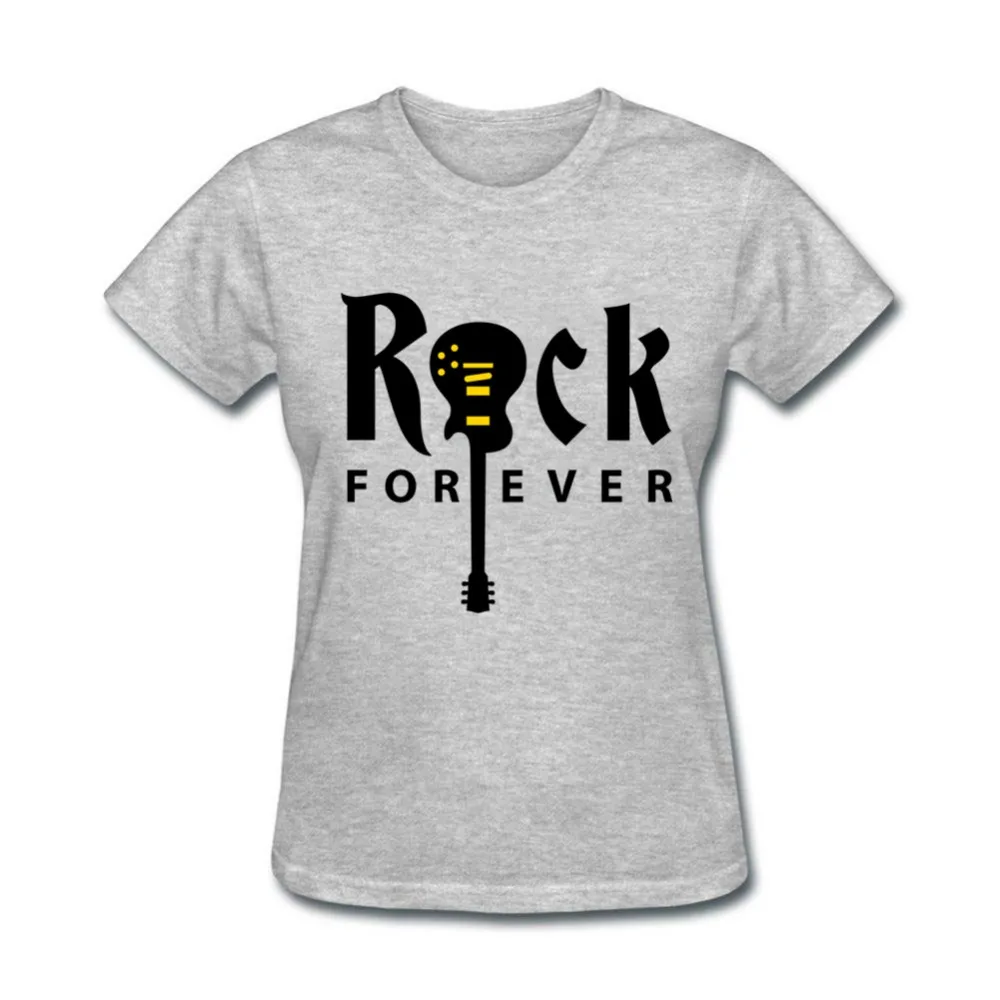 Футболка rock gitarre forever guitar с принтом для женщин и девочек короткий рукав круглый