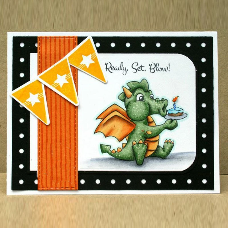 Детский Дракон выдувать меня чистые штампы для DIY изготовления открыток + фразы