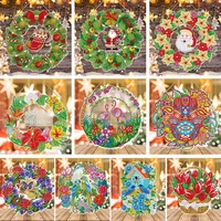 diy wreath for door and window decoration with led lights acrylic diamond part special diamond painting with keychain