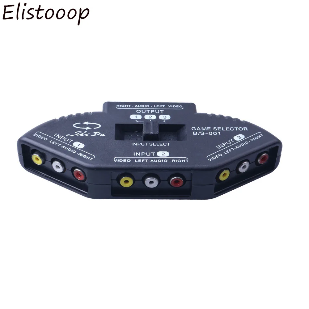 3-полосный аудио-видео AV RCA переключатель сплиттер с 3 на 1 композитный AV-кабель для