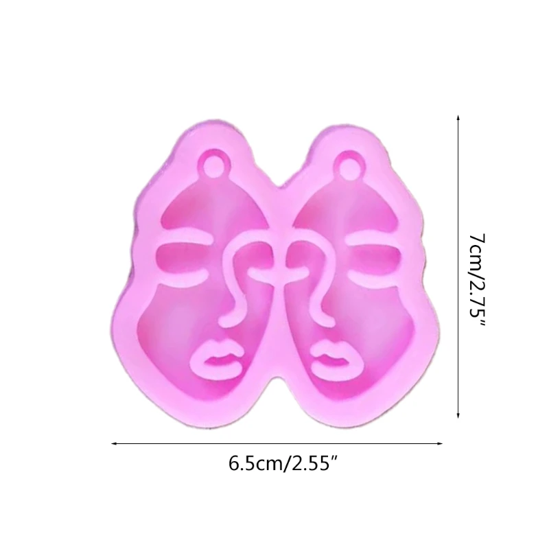 

DIY Crafts Crystal Epoxy Resin Mold Beauty Face Keychain Pendant Silicone Mould 85LB