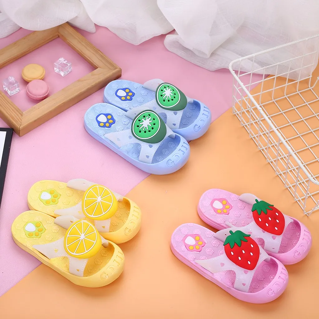 ARLONEET Kids Girls Boys Slippers Toddler Water Children Flip Flops Child Cartoon Fruit Beach Shoes Swimming Summer For Baby |