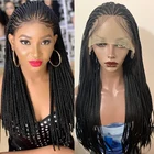 Длинные Синтетические женские парики 26 дюймов 13*4 на сетке спереди, парик из плетеных косичек с бесплатной частью, высокотемпературные парики на сетке, парик из красной блондинки