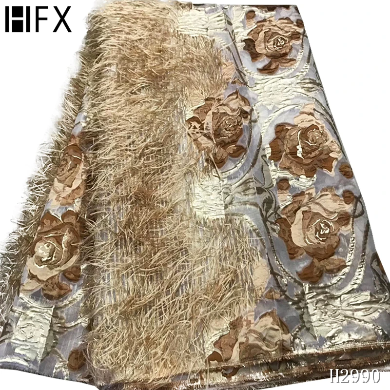 Золотая кружевная ткань в африканском стиле Высококачественная жаккардовая