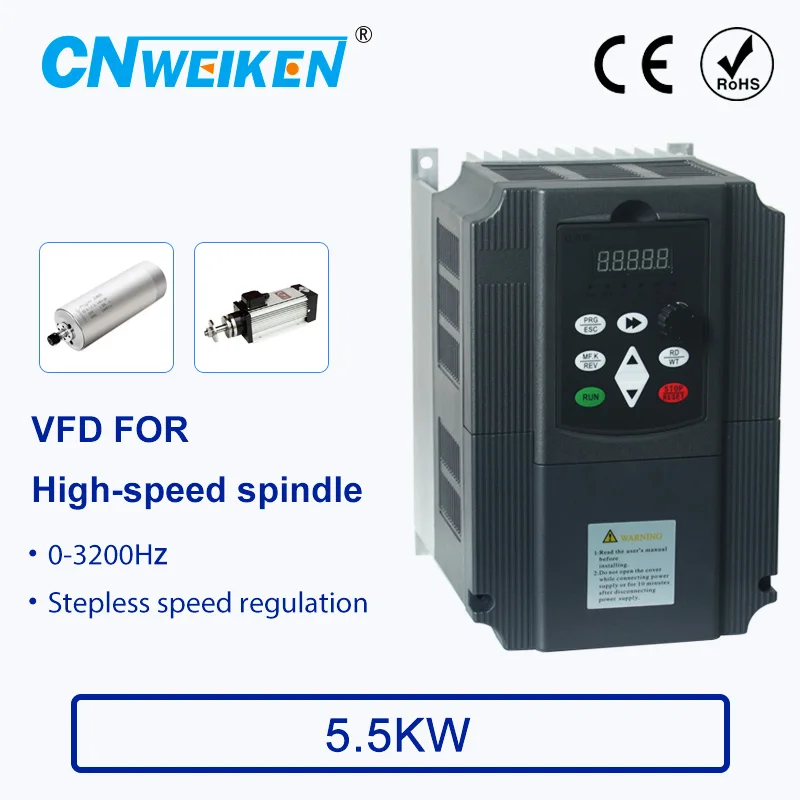 

Engraving machine 0-3200Hz 220V 5500W 3 Phase 220v Output AC Drive VFD Frequency Inverter For High-speed spindle
