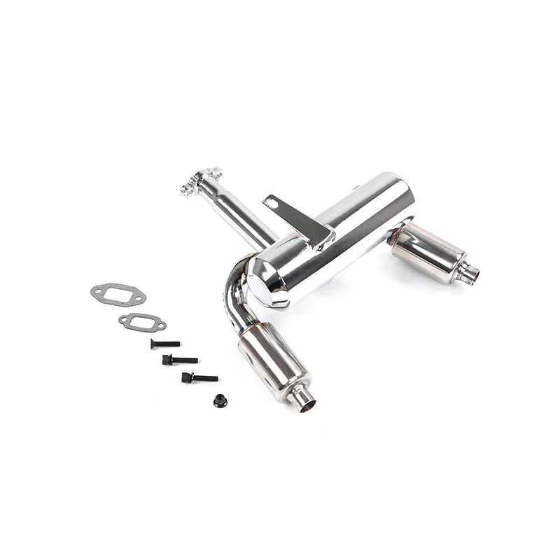 Металлическая двойная выхлопная труба с комплектом глушителя для двигателя 45