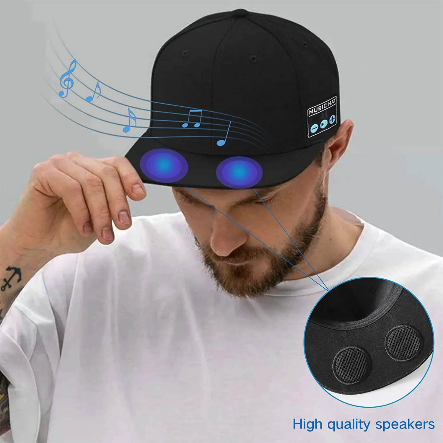 Wireless Bluetooth 5.0 Speaker Hat/Cap with (Inbuilt Microphone) Smart Hat | Безопасность и защита