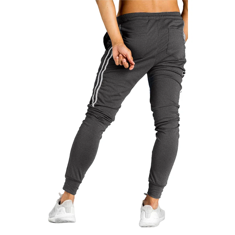 Новые мужские спортивные штаны для фитнеса 2019 осенние длинные в полоску | Мужская