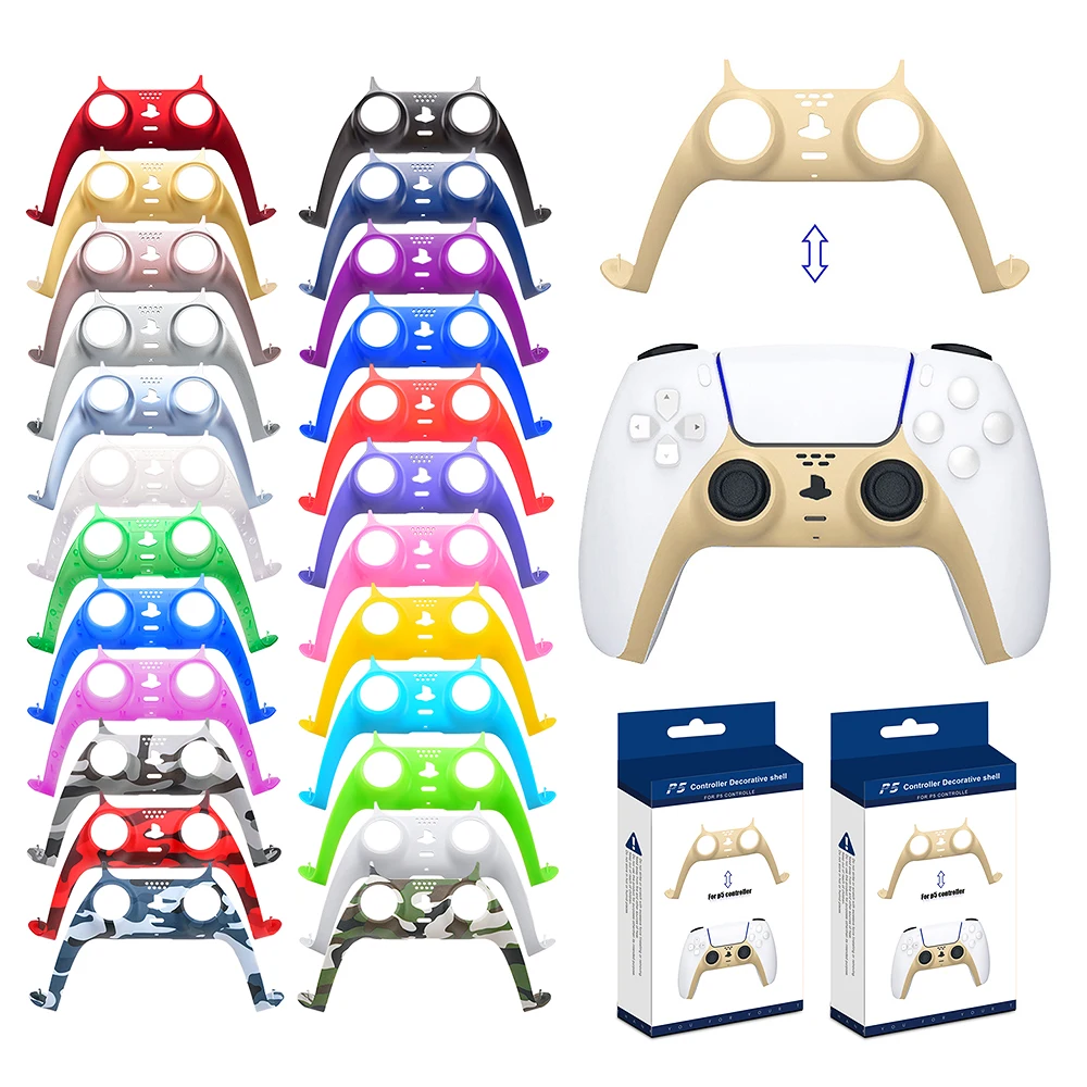 

Anti-Fall Protective Faceplate Replacement Decorative Strip Skin Cover AXYB Front Housing Shell Case for PS5 Game Controller