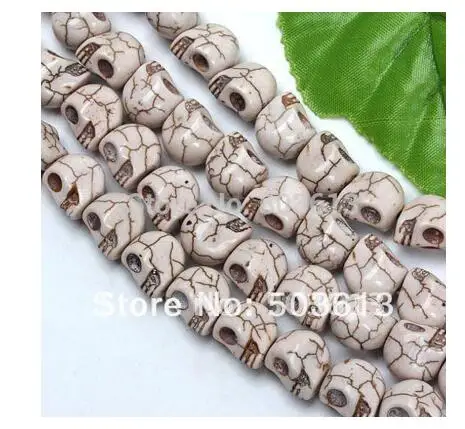 Модные черные бусины в форме черепа из камня Howlite diy резные подходят для