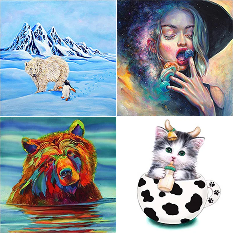 

Full Round Drill Handmade Diamond Embroidery Painting Rhinestones Cross Stitch Kit Mosaic Craft Art Home Decor Gift